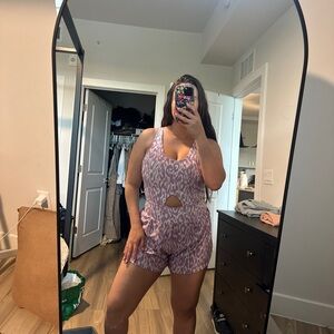 Purple Leopard Print Romper